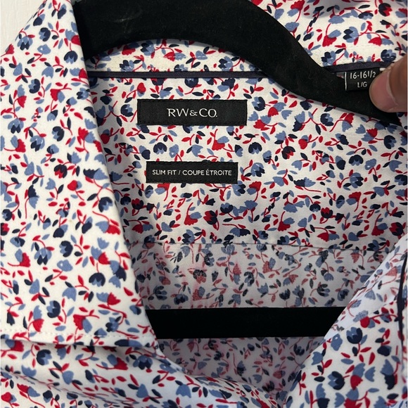 R&W Men’s Floral Dress Shirt - Picture 2 of 3